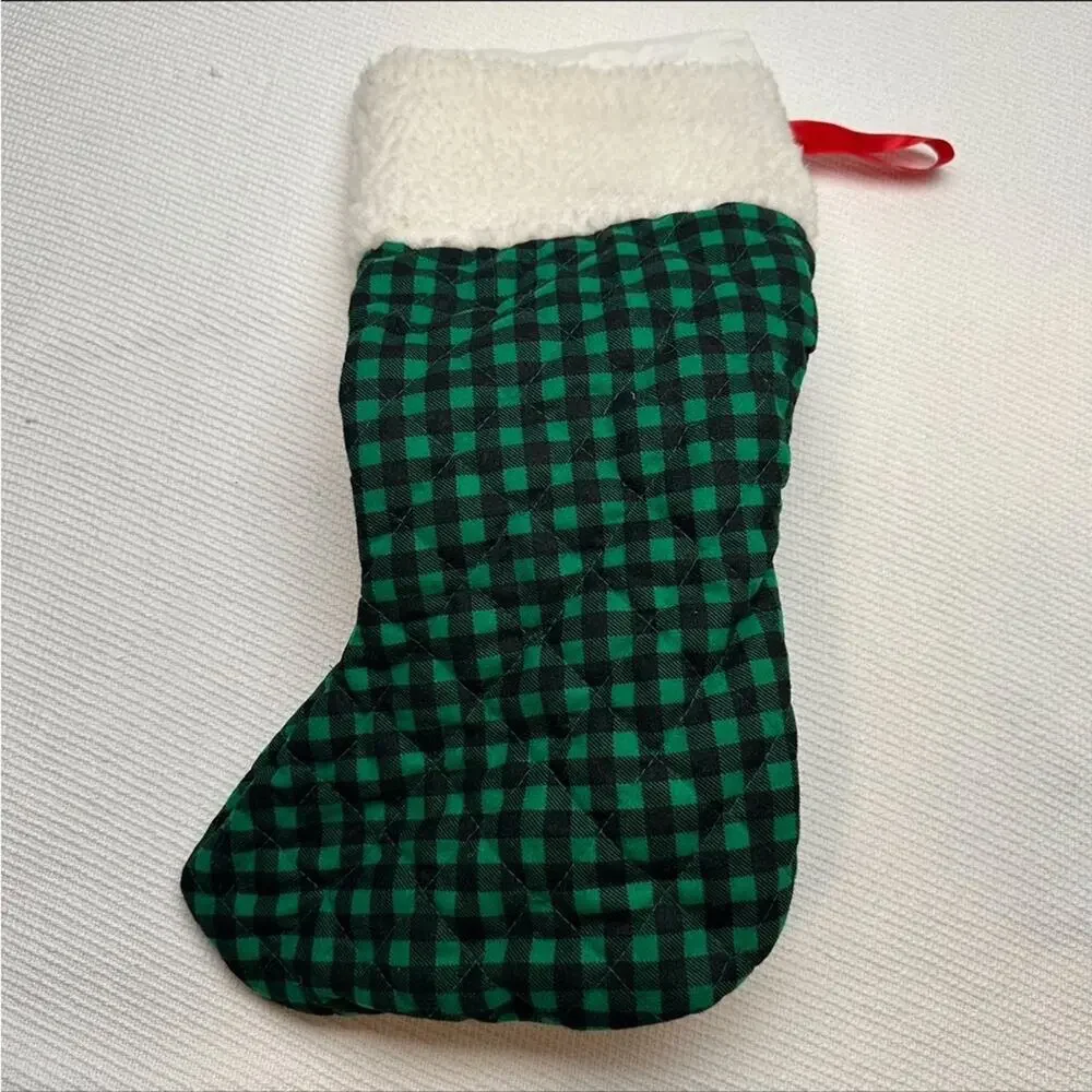 Vintage international Silver Co. Stocking 1996 reindeer plaid